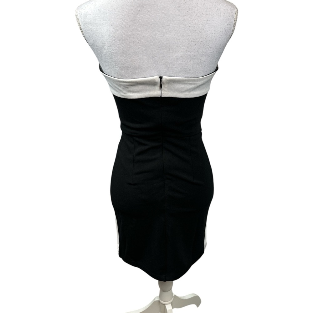 Lulus Flirtatious Style Black Color Block Strapless Mini Dress Size Small NWOT - Picture 3 of 13